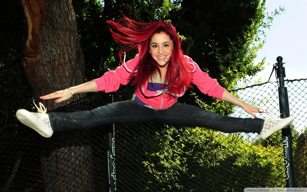 Happy Redhead Girl Jumping HD Desktop Wallpapers : High Definition ...