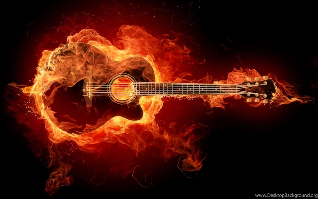 Guitar Acoustic Fire Flame HD Wallpaper,music Wallpaper,fire ...
