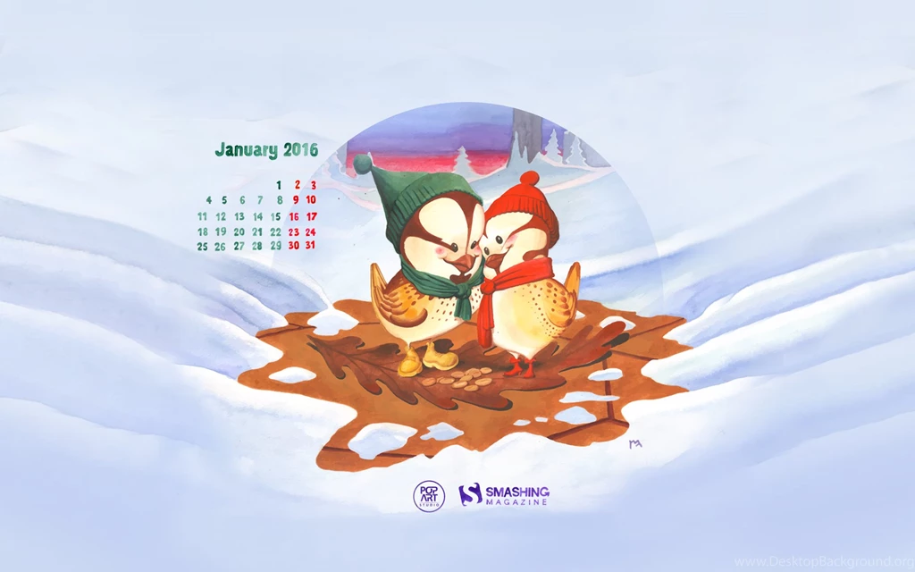 Beautiful January 2016 Calendars Wallpapers For Desktop And IPad