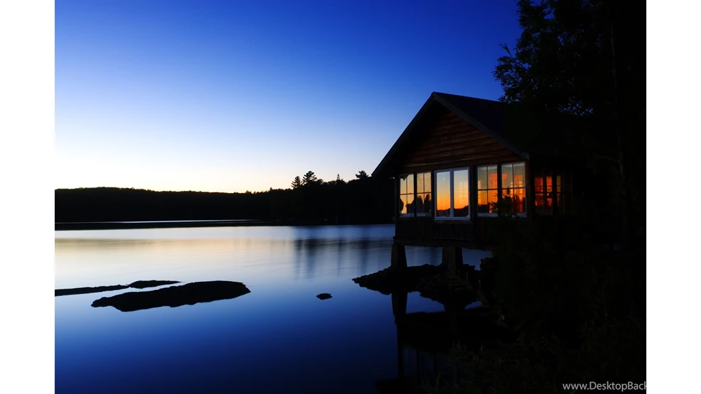 Lake House 4K Sunset Wallpapers