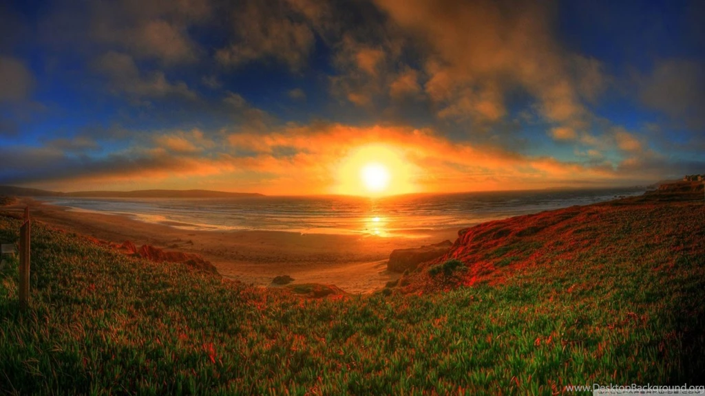 Sunset Ocean HD Desktop Wallpapers : Widescreen : High Definition ...