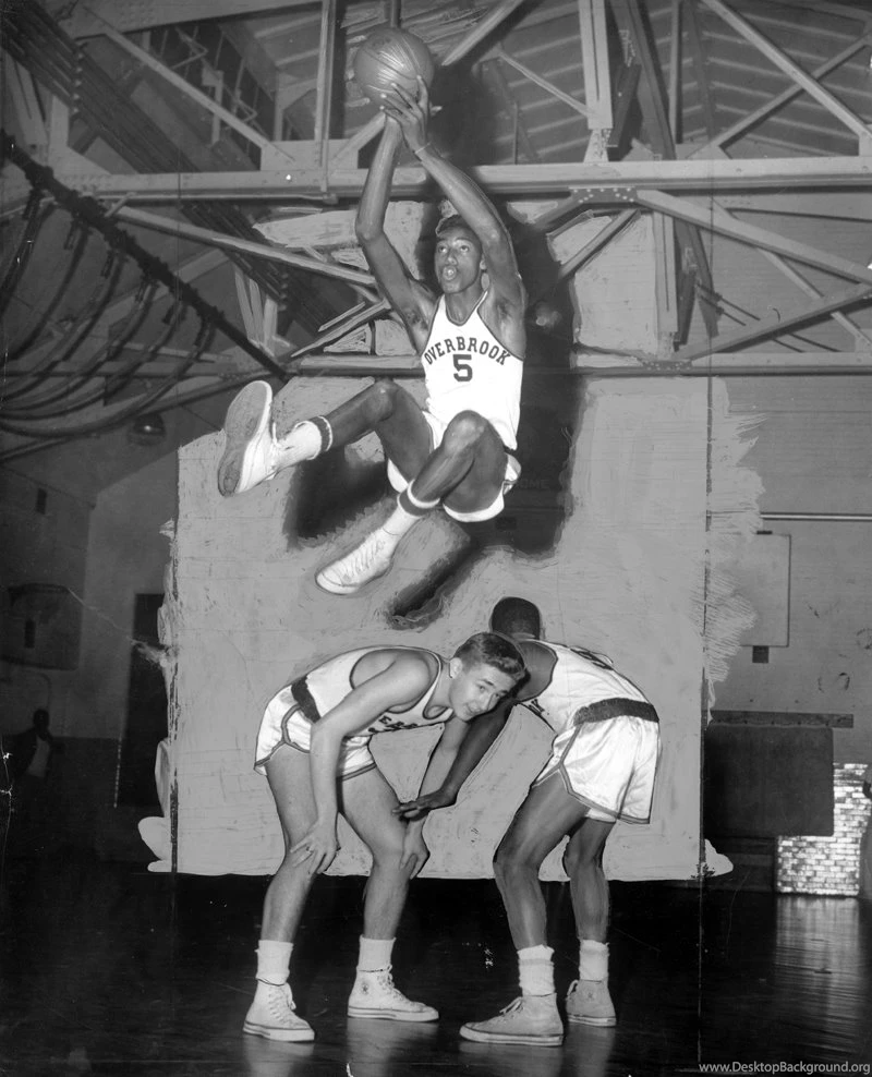 17 Year Old Wilt Chamberlain Catching A Shot & Running The Fast Break