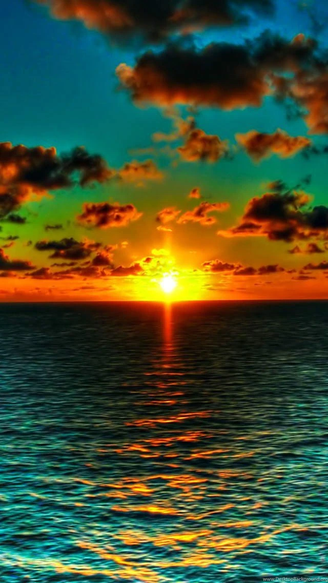 Sunset At Sea iPhone 5 Wallpapers (640x1136)