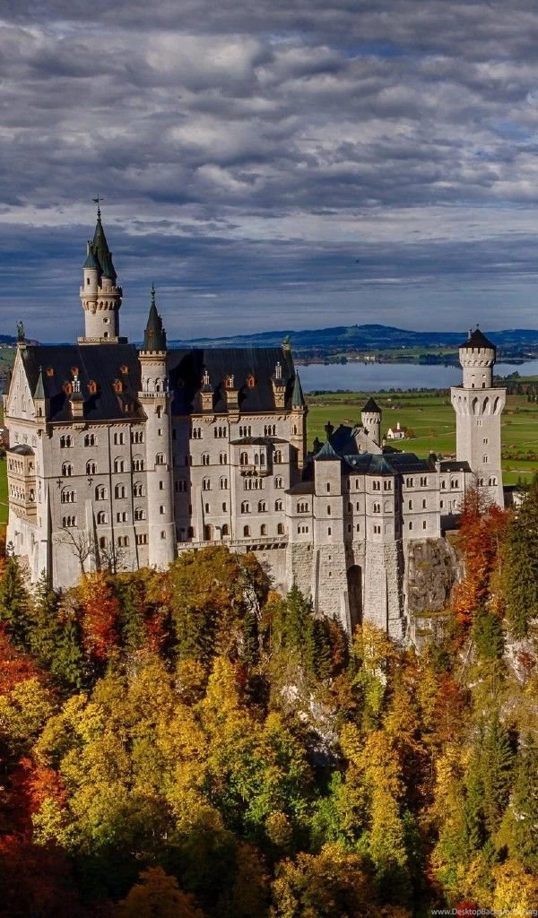 Wallpapers Лес, Germany, Bavaria, Германия, Осень, Замок ...