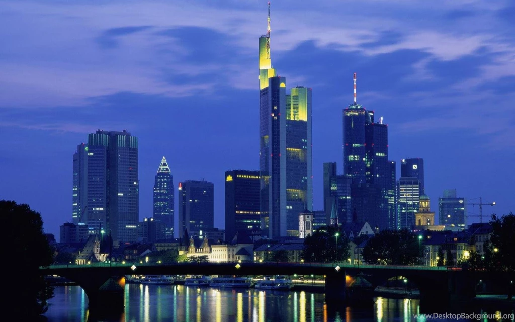 Download Wallpapers Nightlife In Frankfurt, Germany (1440 X 900 ...