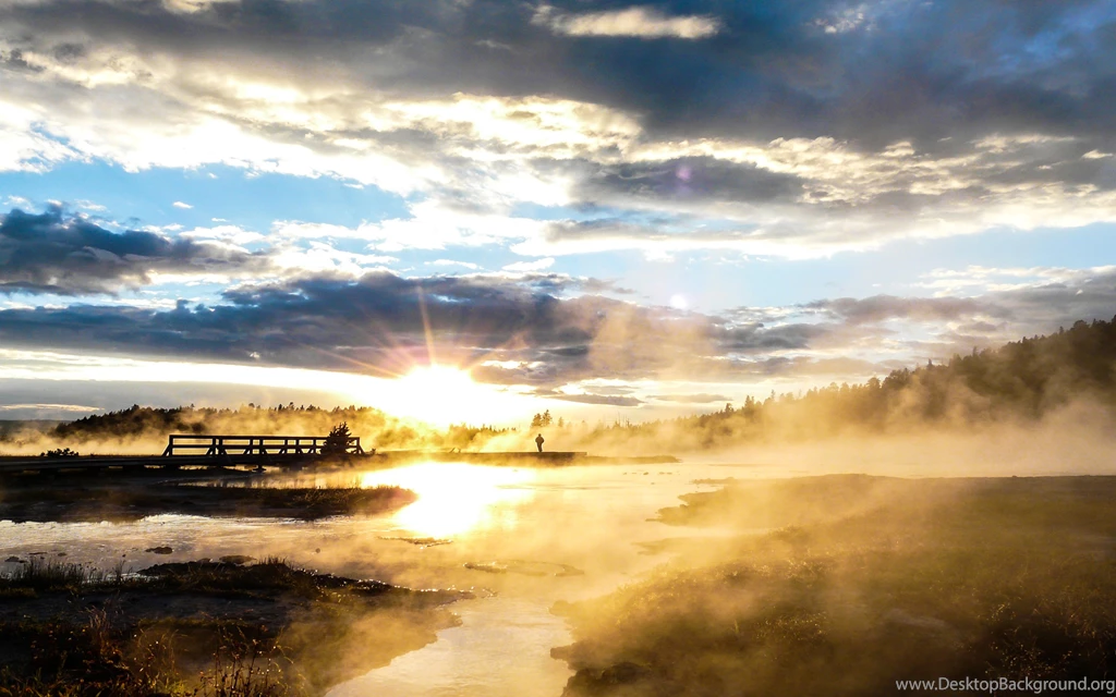 Yellowstone National Park Sunset Wallpapers