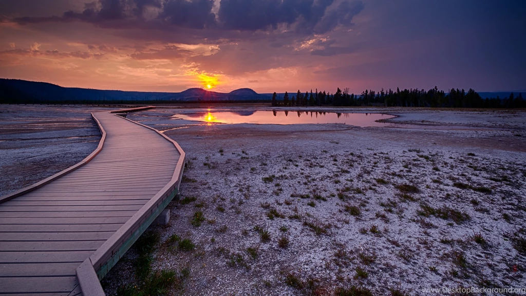 Sunrise In Yellowstone National Park, Wyoming, Usa, Nature ...