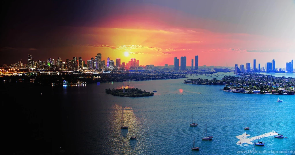 Download Wallpapers Miami, Fl, Florida, Miami, Evening, Lights ...