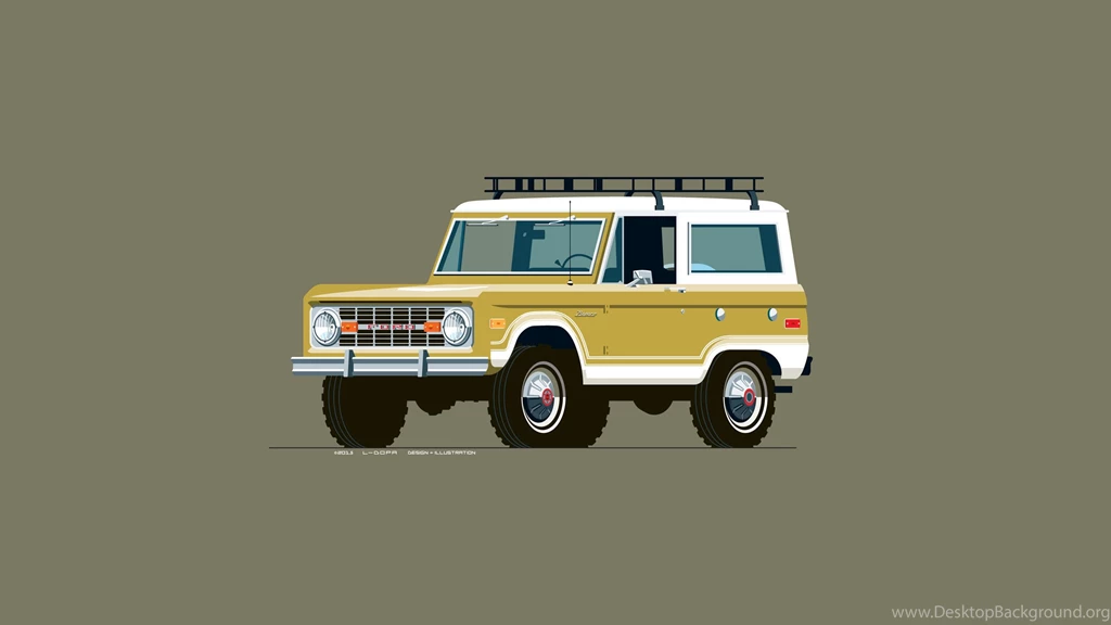 New Drawing! A 1969 Ford Bronco In Tucson Gold. [OC][2560x1440 ...