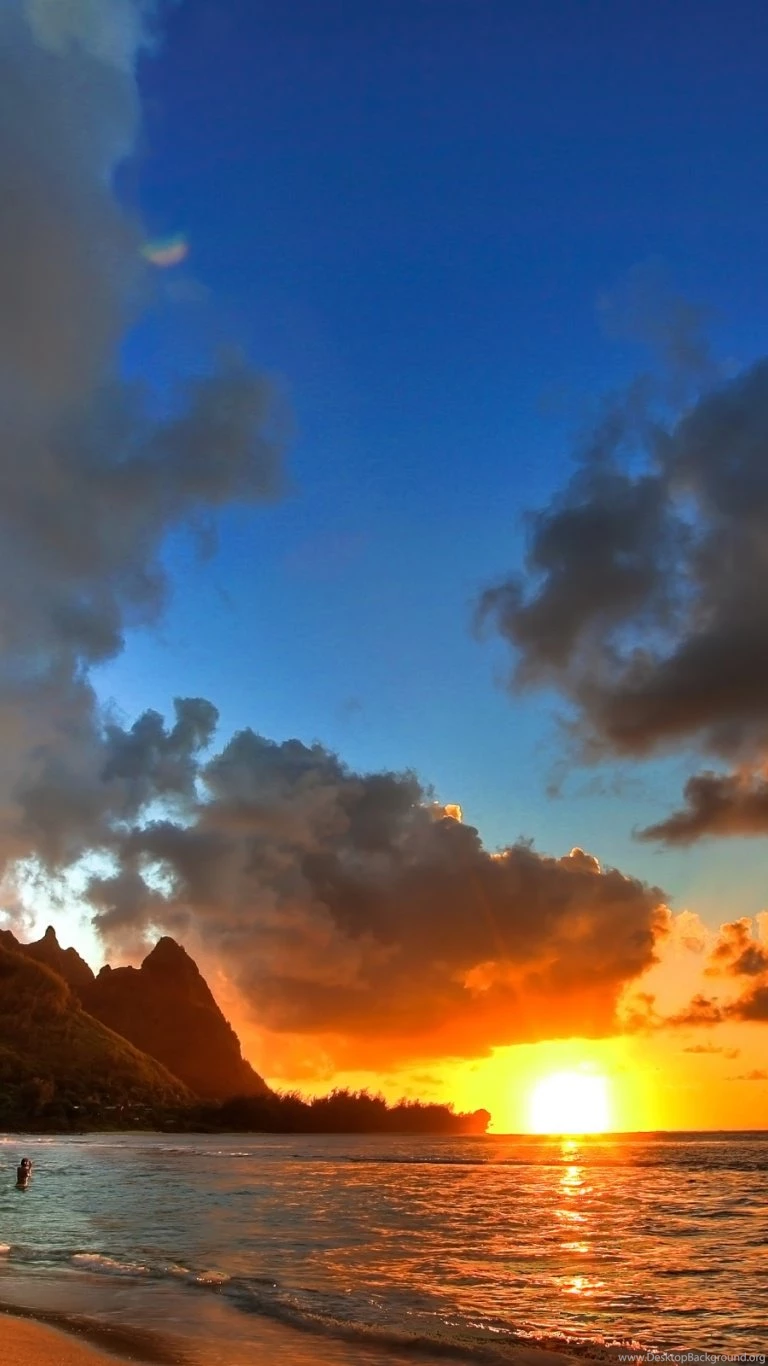 768x1366 Ocean Beach At Sunset Surface Rt Wallpapers