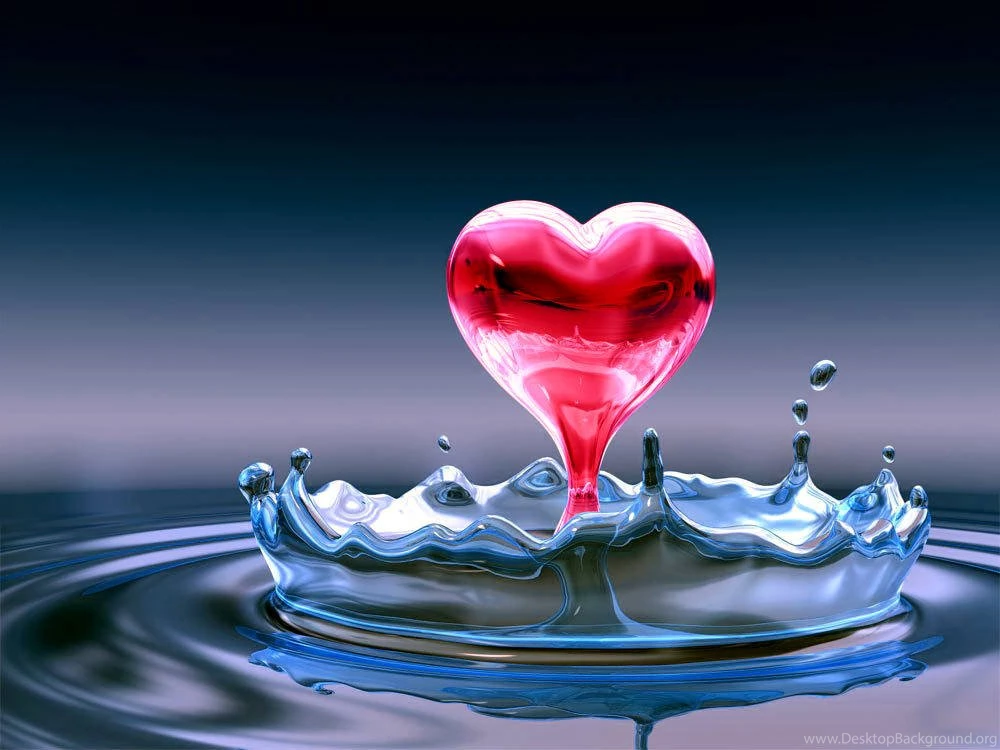 Wallpapers Free Downlod: Water Drop Heart Wallpapers