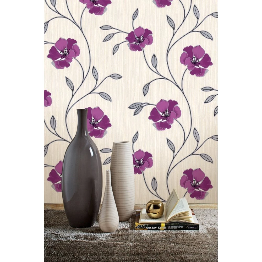 Belgravia Decor Moda Anastasia Wallpapers Purple (201) Belgravia ...