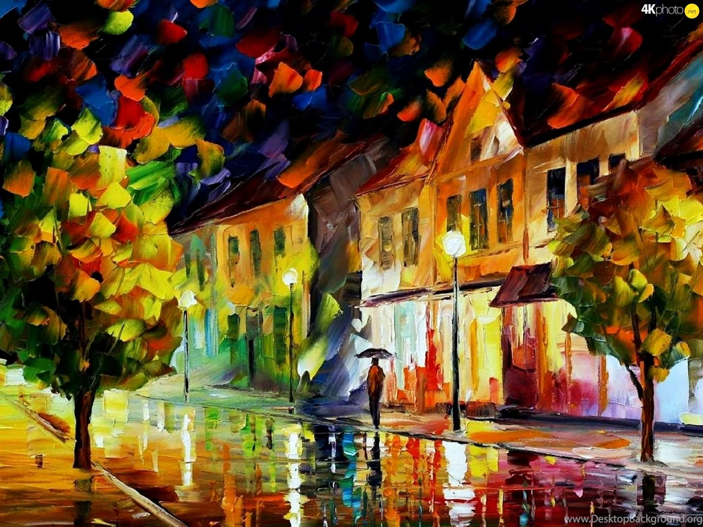 Passerby, Leonid, Afremov Puzzle Jigsaw Wallpapers: 3840x2880