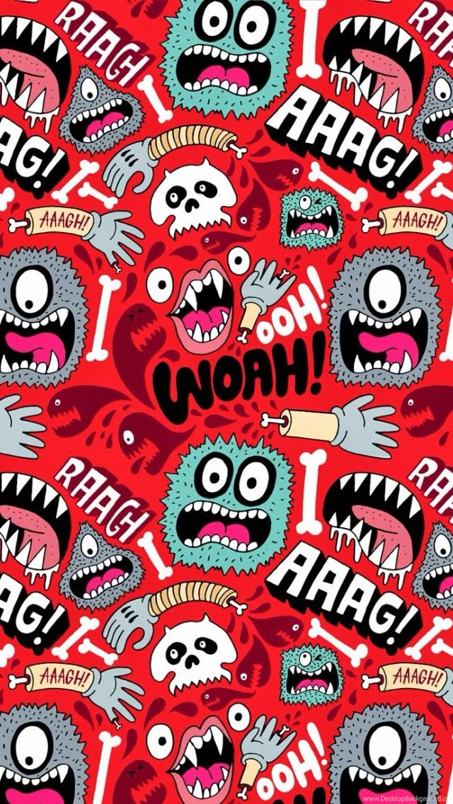 Cute Monster Pattern Wallpapers Free iPhone Wallpapers