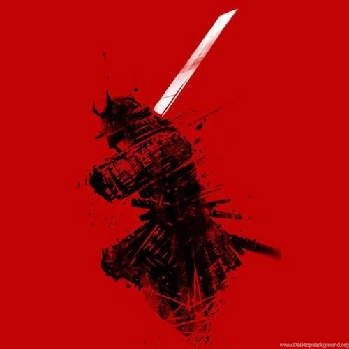 Red Samurai. iPhone Wallpaper.