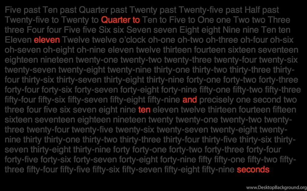 Word Clock [Mac, Windows]: Free Typographic Screensaver For