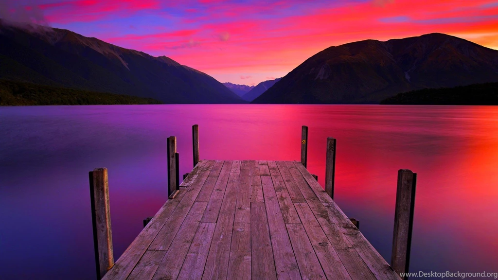 Lakes: JETTY LAKE Sunset Smooth Natural Beauty Mountain Wallpapers ...