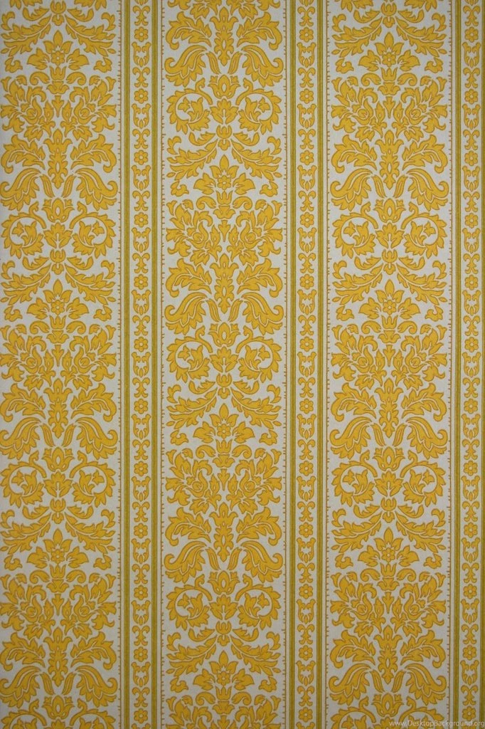 Baroque Stripes Wallpapers In Yellow Color