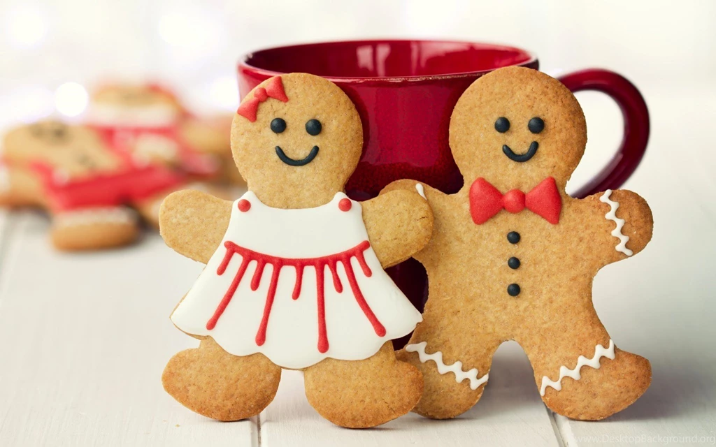 Cute Christmas Cookies Wallpaper.
