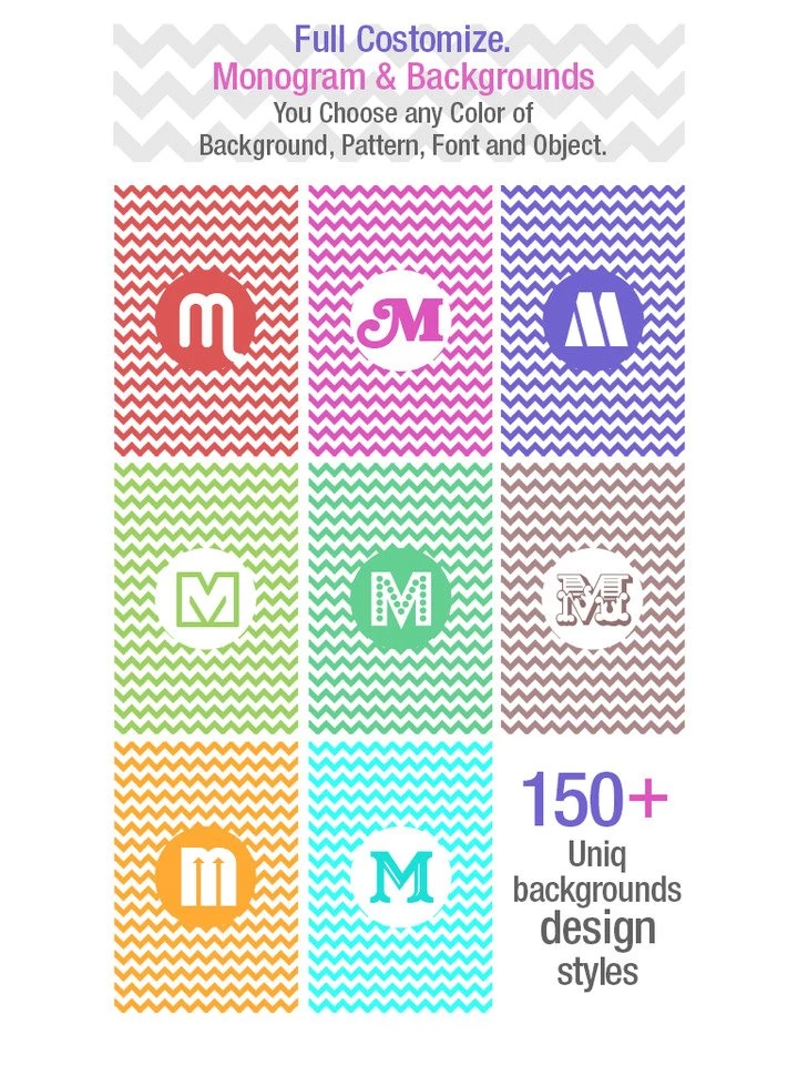 Monogram & Backgrounds Maker   Add Text And Monogram Shapes And ...