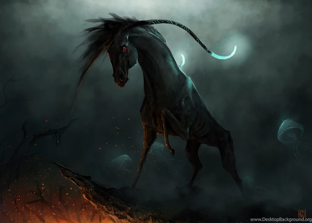 Magical Animals Horses Horse Jellyfish Fire Underwater Magic ...
