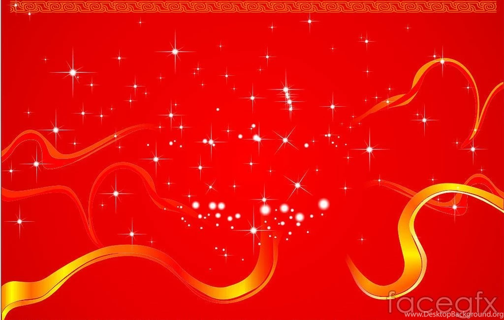 Happy New Year Stars Red Backgrounds Vector