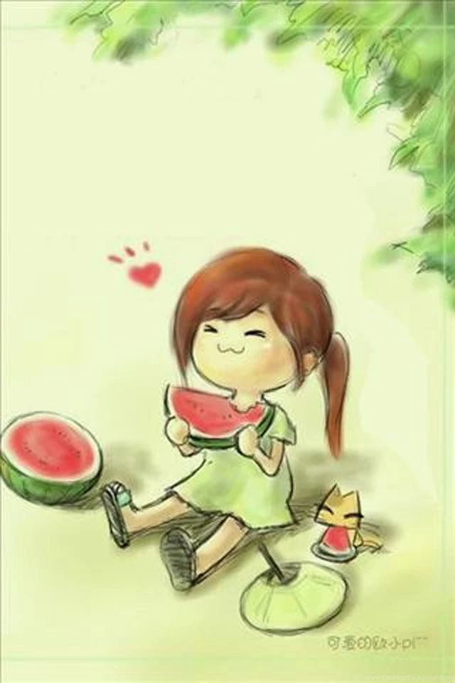 Cute Girl Watermelon Iphone Wallpapers Backgrounds And Themes