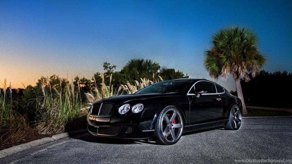 Download Wallpapers 1600x900 Bentley, Continental Gt, Black, Side ...
