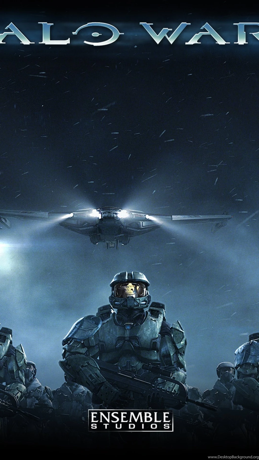 Download Wallpapers 1080x1920 Halo Wars, Soldiers, Airships, Night ...