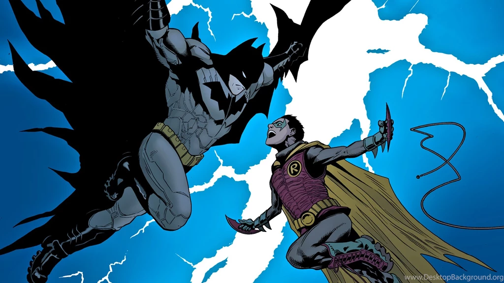 Batman Jumping On Robin