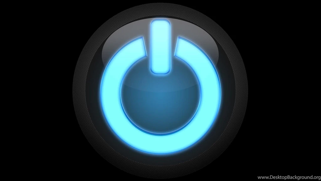 Blue Effects Electric Power Button Shiny Wallpapers