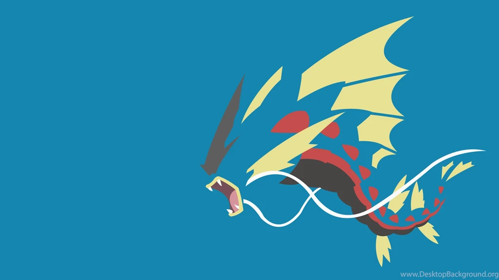 Gyarados, Anime, Minimalism, Blue Backgrounds HD Wallpapers