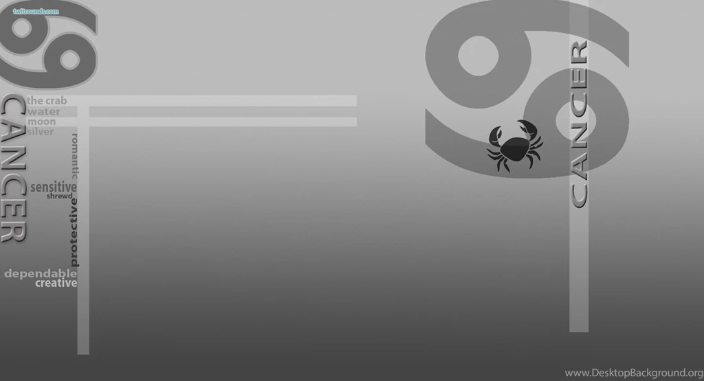 Zodiac Sign Cancer, Gray Backgrounds Wallpapers And Images ...