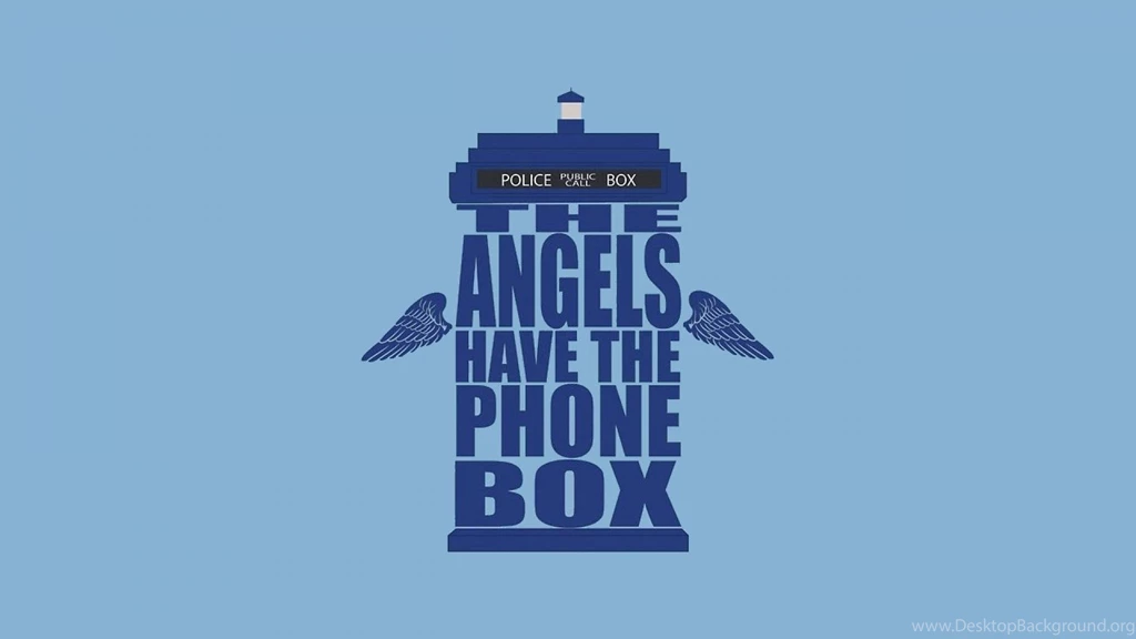 Typography Doctor Who Weeping Angel Phone Booth Wallpapers