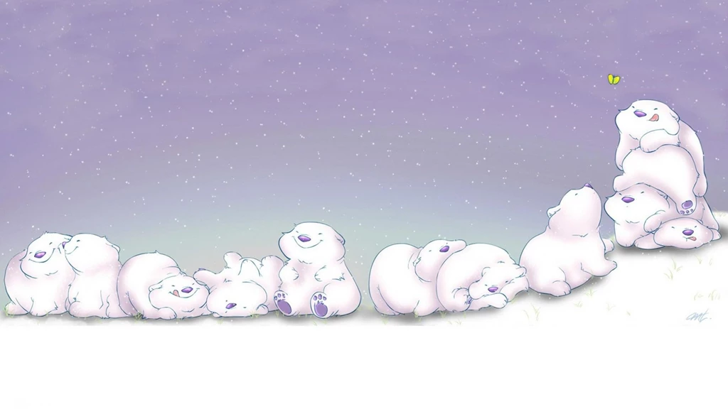 Roly Poly Polar Bears Funny Art Hd Wallpapers (