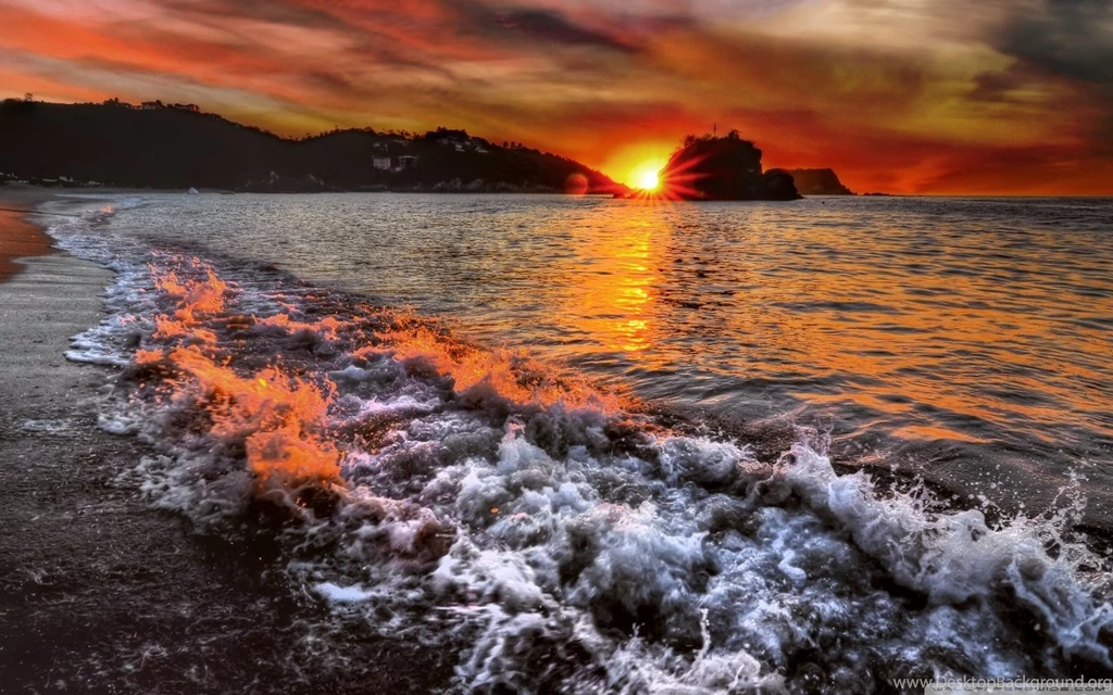 Beautiful Beach Sunrise HD Desktop Wallpapers : High Definition ...