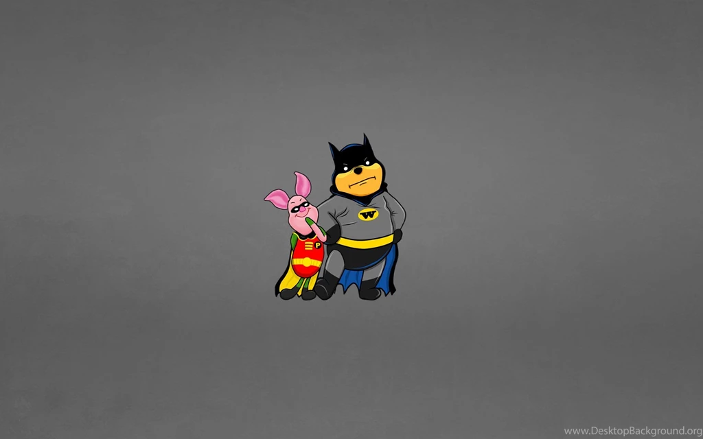 Winnie the Pooh Piglet Batman And Robin Cartoon Funny Wallpapers ...