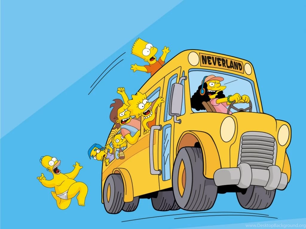 Wallpapers Simpson Simpsons In School Bus The 1024x768