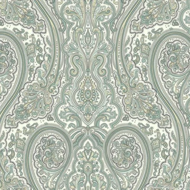 Paisley Wallpapers In Aqua And Metallic Design By York ...