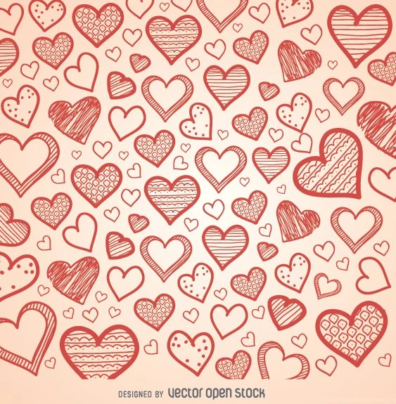 Hand Drawn Hearts Backgrounds Free Vector