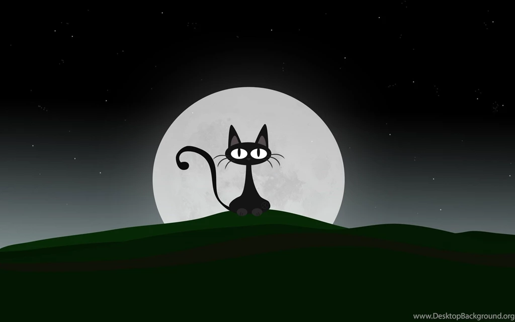 Black, Cat, Holidays, Wallpapers, Halloween (