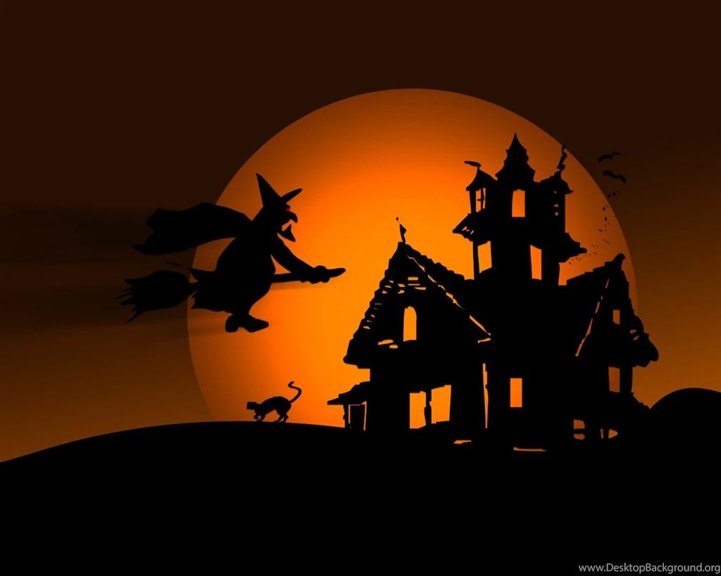 Witch Cat Halloween Desktop Wallpapers   Gallsource.com