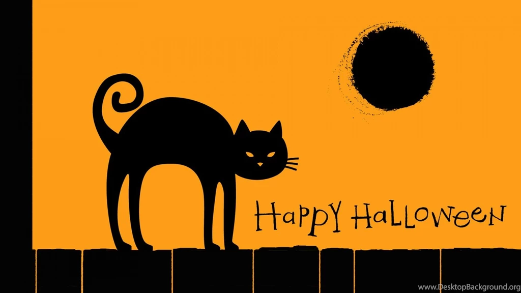 Black Cat, Happy Halloween 1600x900   Wallpapers   ImgPrix