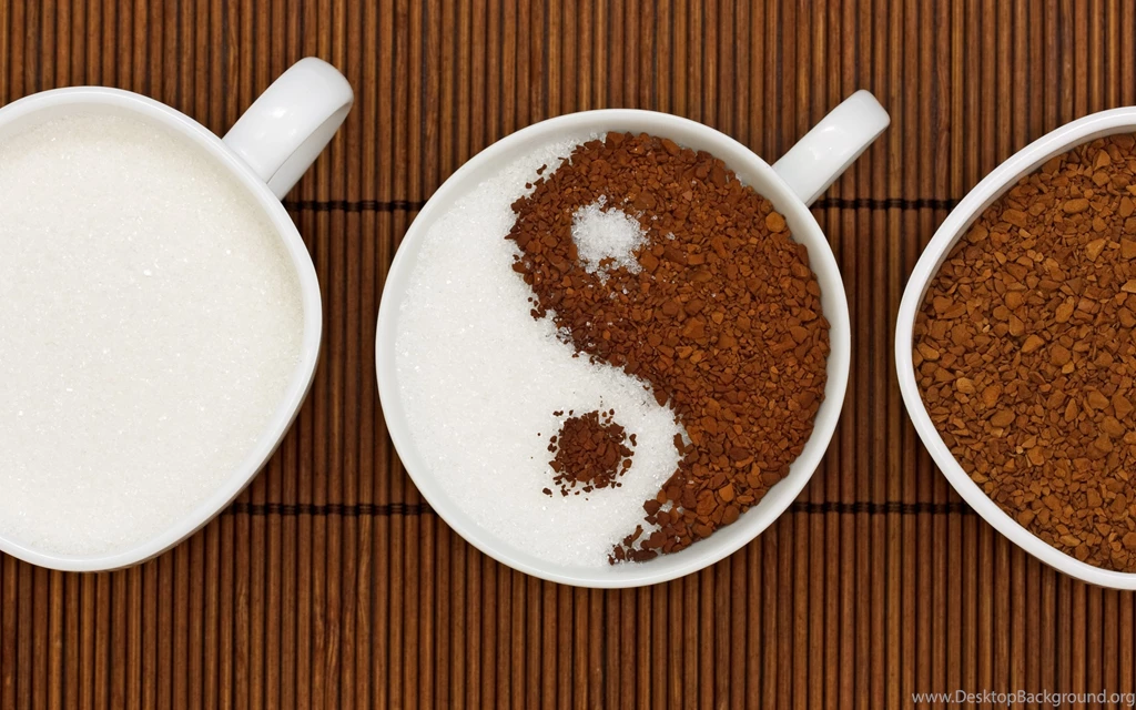 Download Wallpapers 3840x2400 Coffee, Yin Yang, Sugar Ultra HD 4K ...