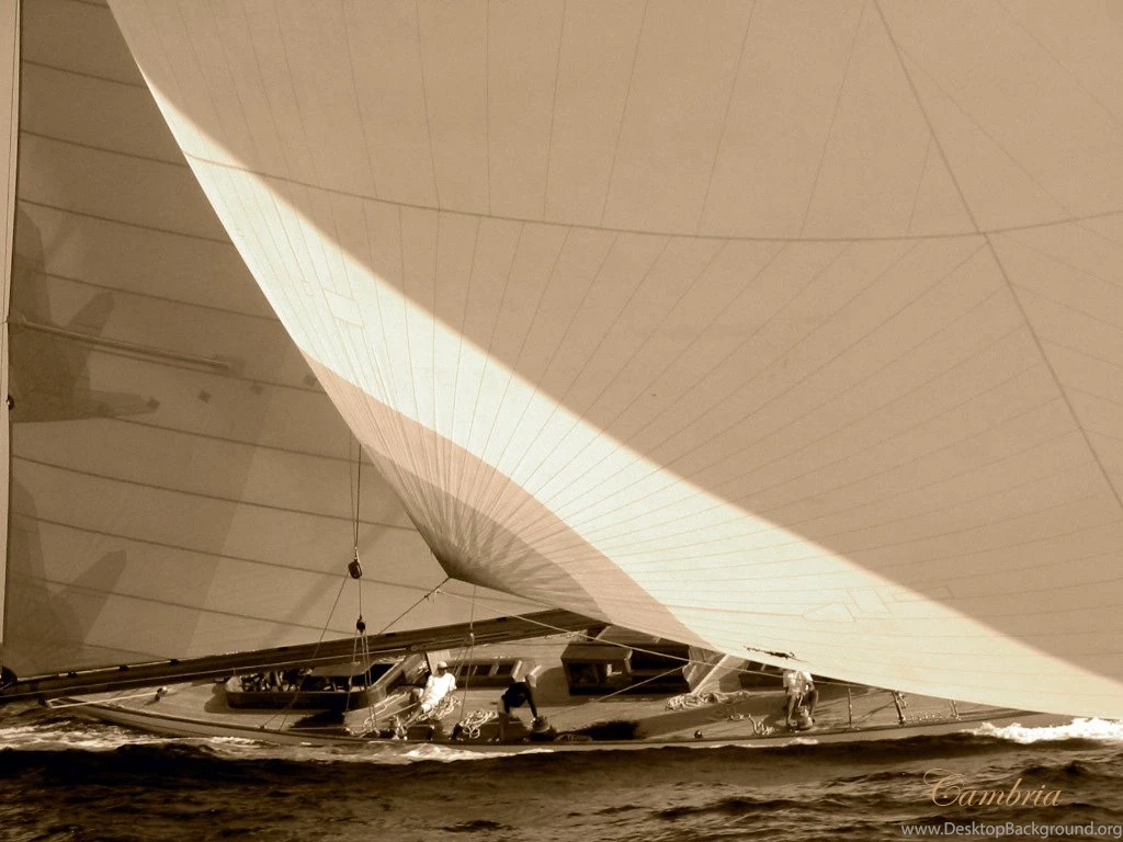 Sail Boat In Ancient Brown