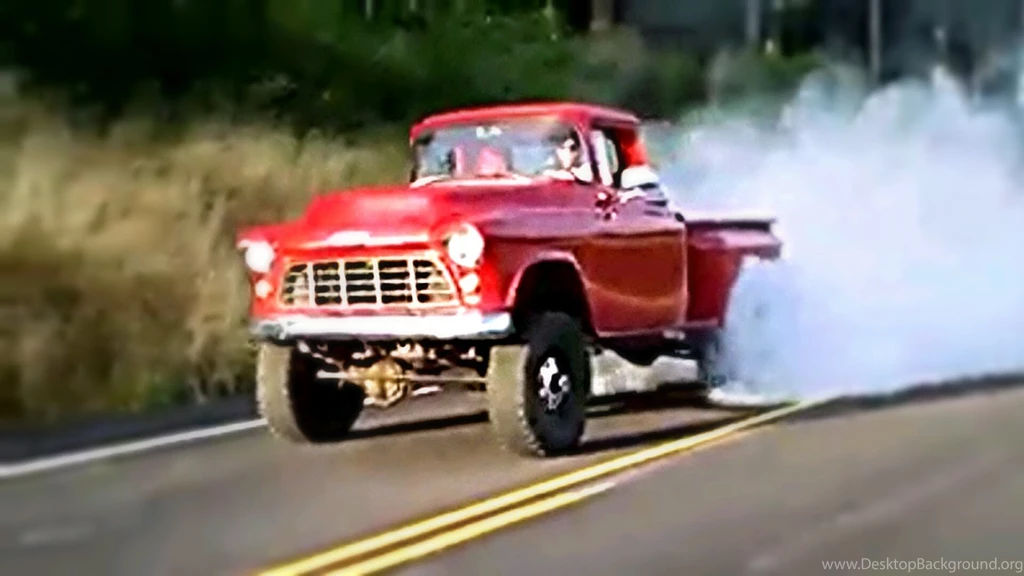 1955 CHEVY CUMMINS KILLER BURNOUT!!!!!!!   YouTube