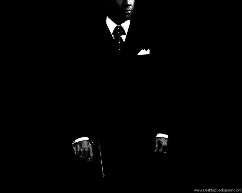 Monochrome Denzel Washington Gangster Black Backgrounds – Art ...