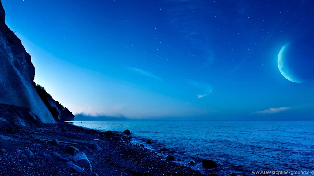 Moonlight Ocean, Denmark, Ocean Scenery Wallpaper,moonlight Ocean ...