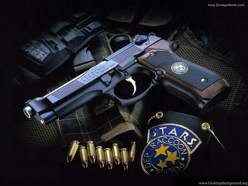 Pistols Guns Resident Evil Weapons Beretta Badges 1024x768 ...