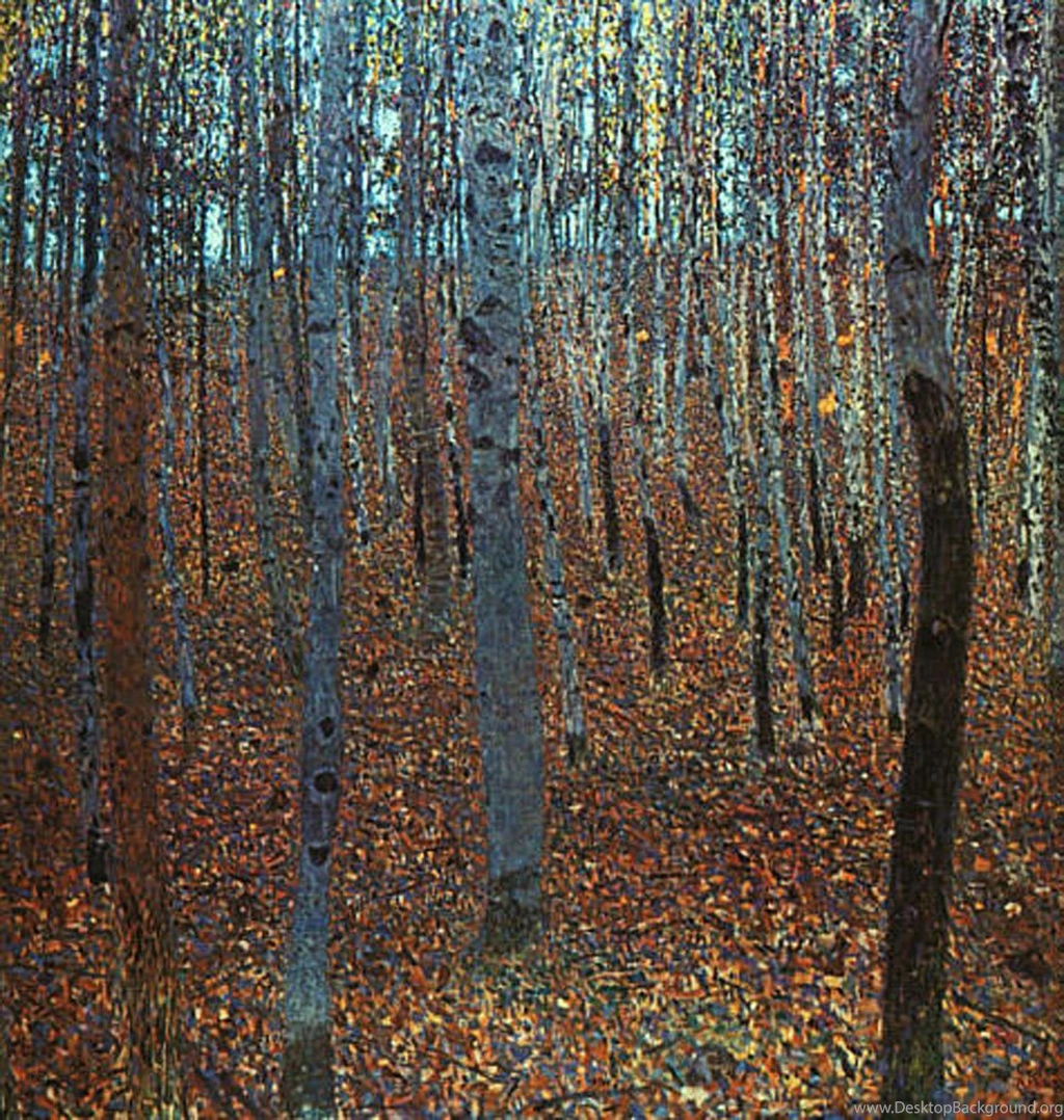 Beech Forest Gustav Klimt Paintings Wallpapers Image